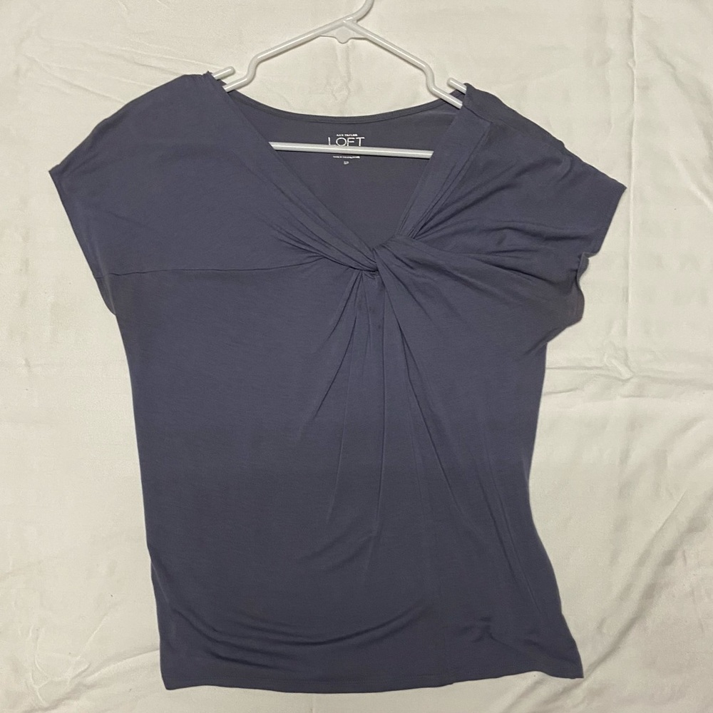 loft grey blouse